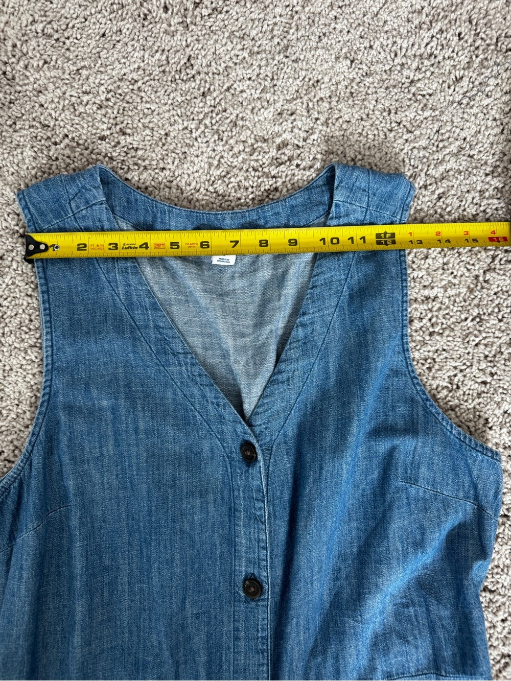 Old Navy Blue Chambray Button-Front Midi Dress - Picture 14 of 14
